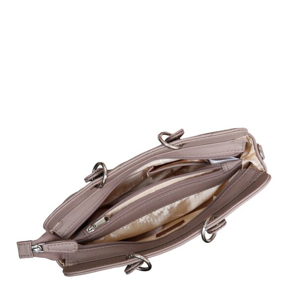 Vegan Leather Mauve Colour Handbag for Women– Top-Handle Tote Bag, Satchel Purse - Picture 5 of 11